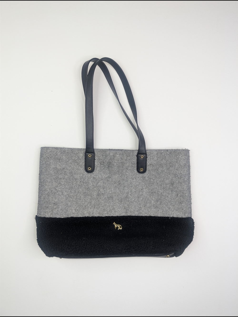 Emma Fox Gray and Black Two-Tone Tote